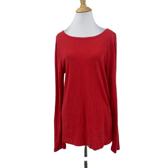 J. Crew Tops - J. Crew Painter Tee Womens XL Extra Large Poppy Long Sleeve Boat Neck Shirt